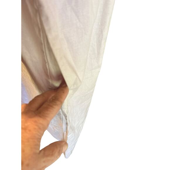 Madewell V-Neck Dress Linen Blend Embroidered Neckline & Peasant Sleeves SZ SM - Picture 9 of 10